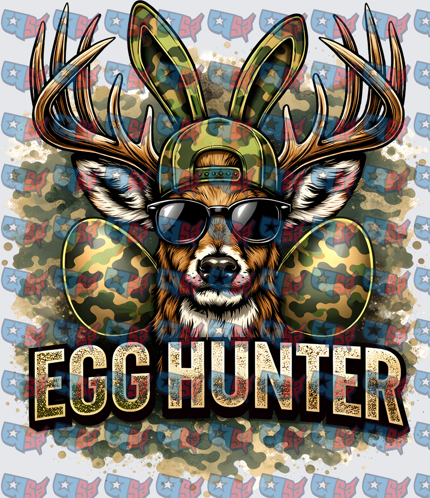 Egg Hunter Buck Deer Camo Easter Bunny Ears (DTF)