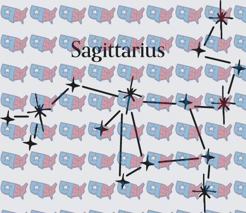 Sagittarius Constellation Star Map Pattern (DTF)