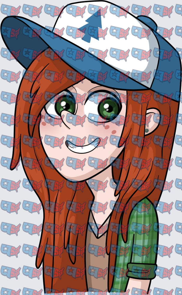 Red Haired Girl Pine Tree Cap Anime Art (DTF)