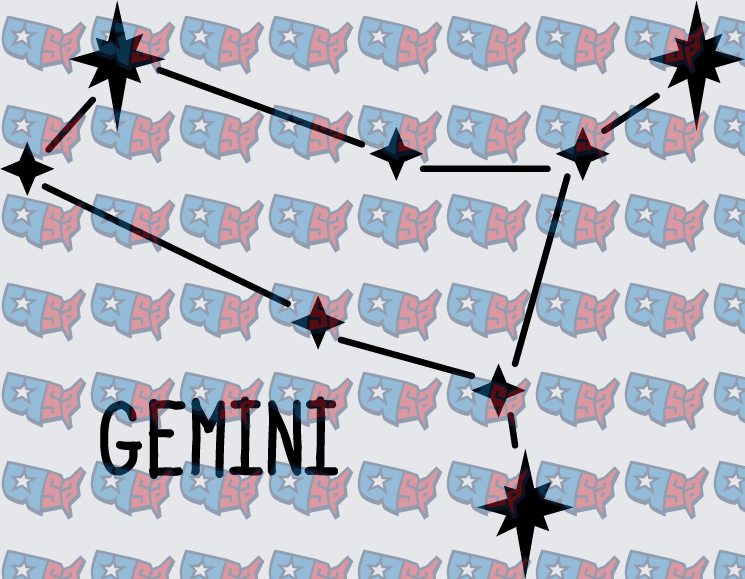 Gemini Zodiac Constellation Star Map (DTF)