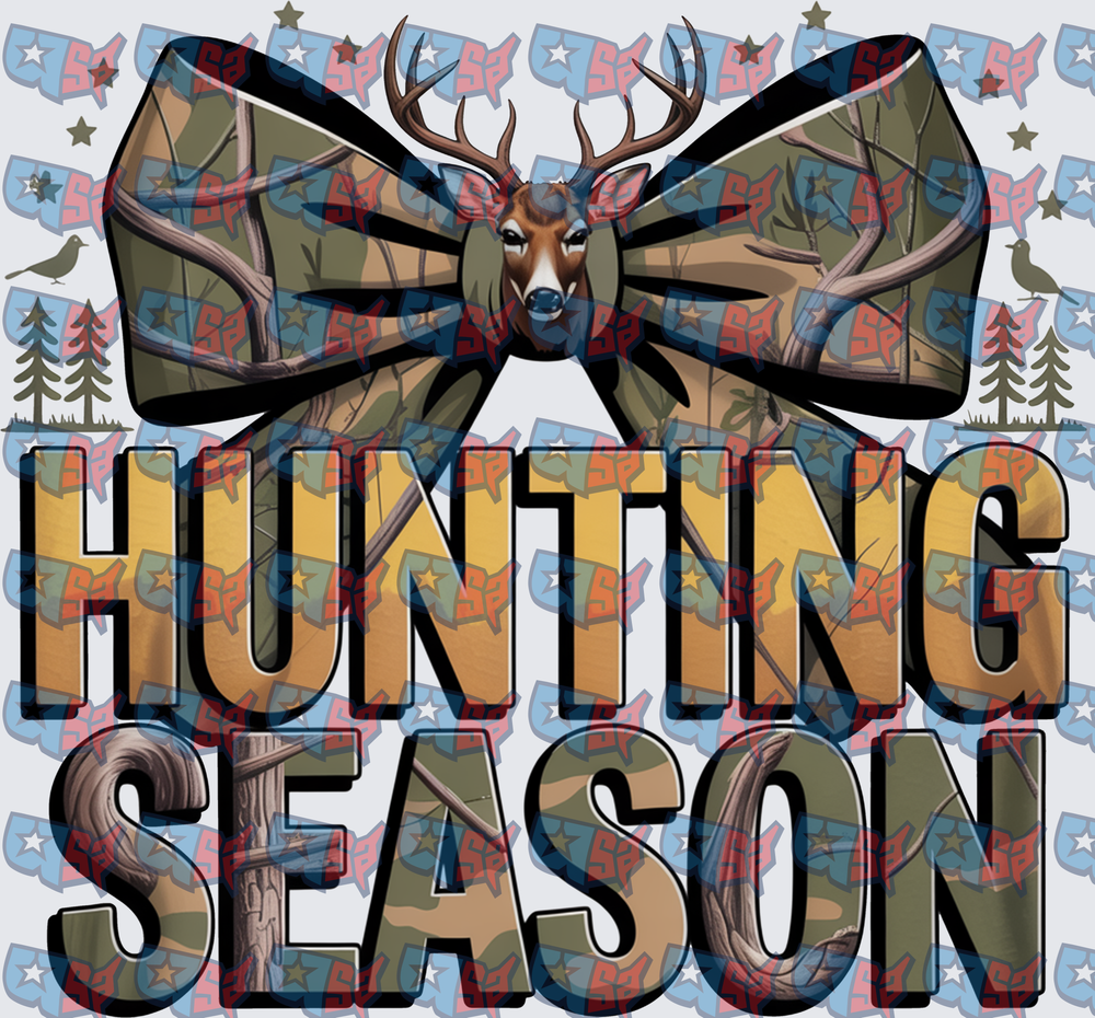 Hunting Season Camo Bow Buck Deer Head Design (DTF)