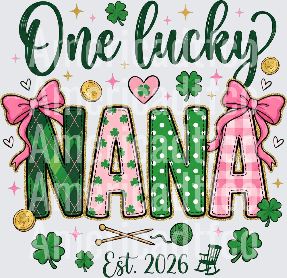 One Lucky Nana Est. 2026 St. Patrick's Day (DTF)
