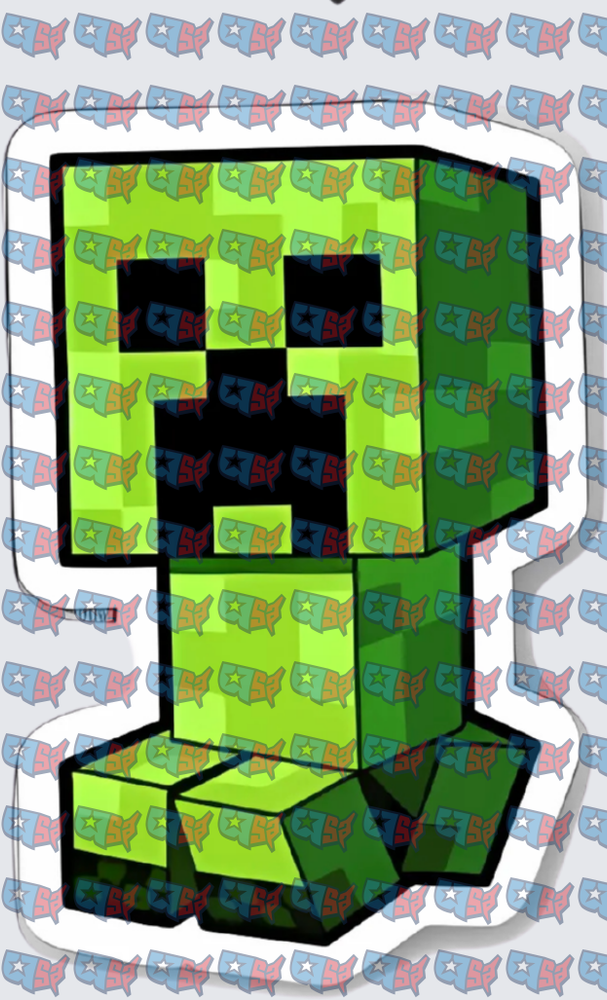 Pixel Green Creeper Block Character Gaming (DTF)