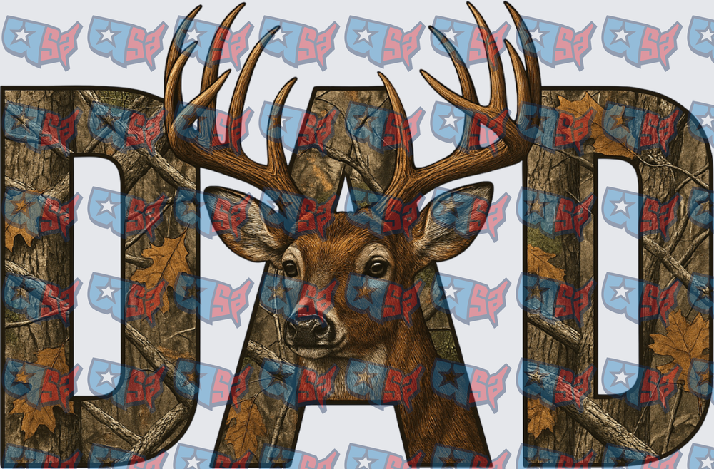 Camo DAD Buck Deer Hunting Design (DTF)