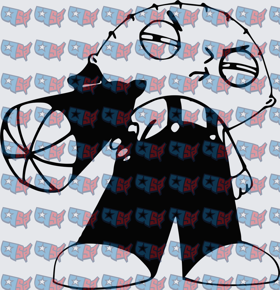 Evil Baby Spinning Basketball Silhouette (DTF)