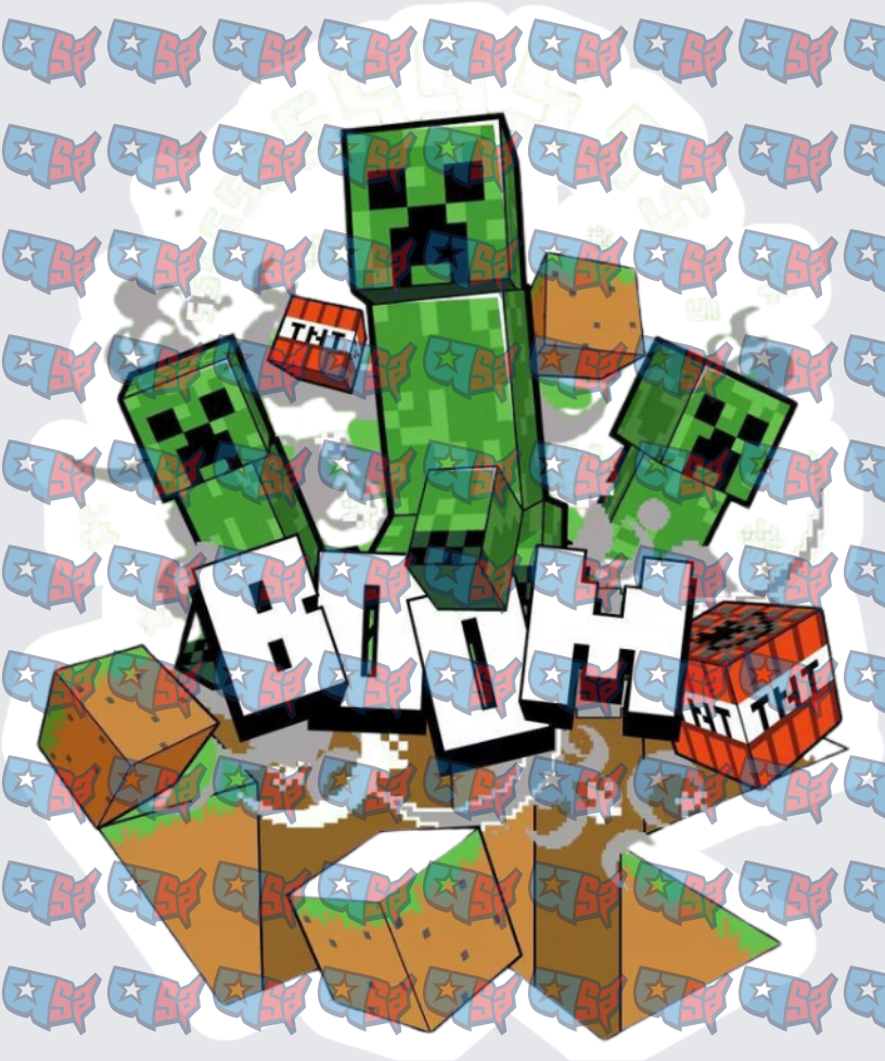 Green Pixel Creepers TNT Explosion Boom (DTF)