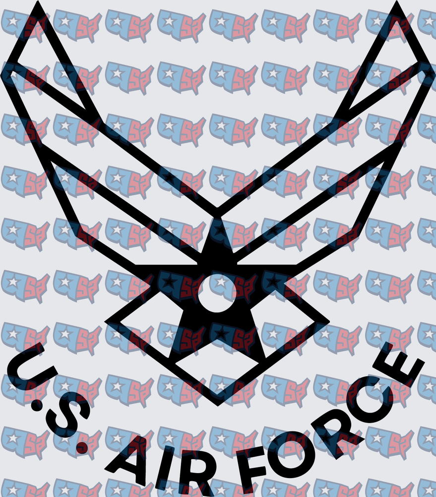 U.S. Air Force Wings Logo Black Outline (DTF)