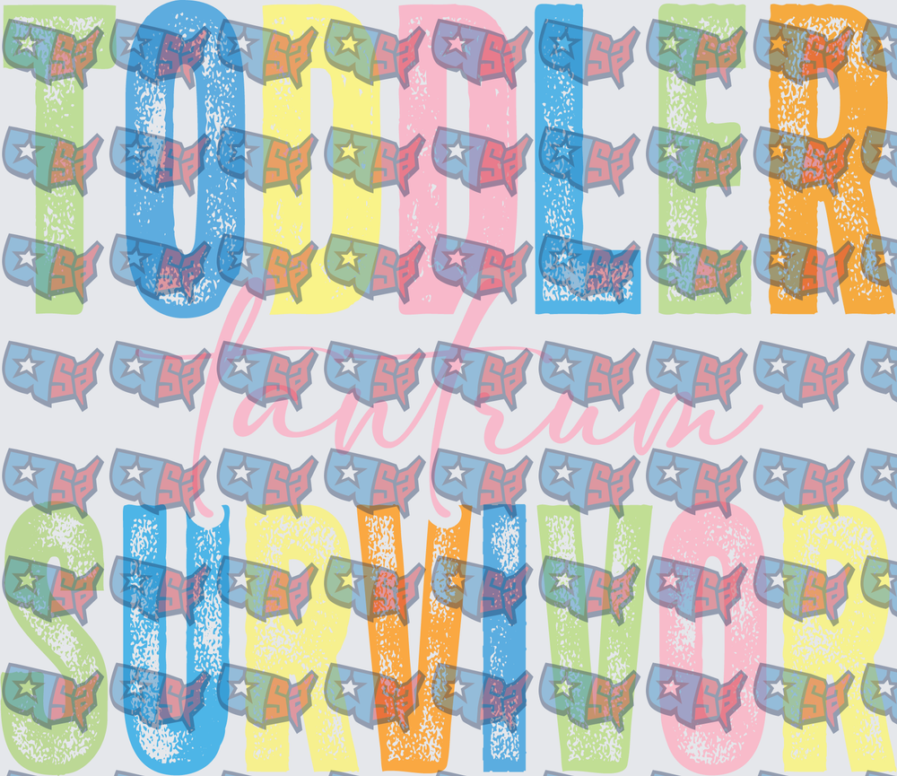 Toddler Tantrum Survivor Colorful Bold Text (DTF)