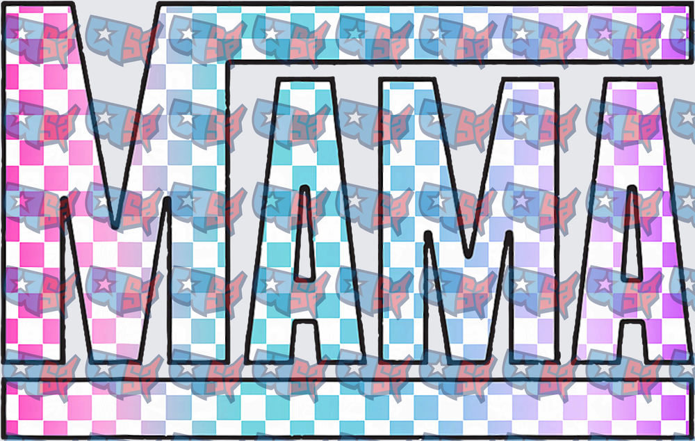 Mama Checkered Patriotic Bold Letter Design (DTF)