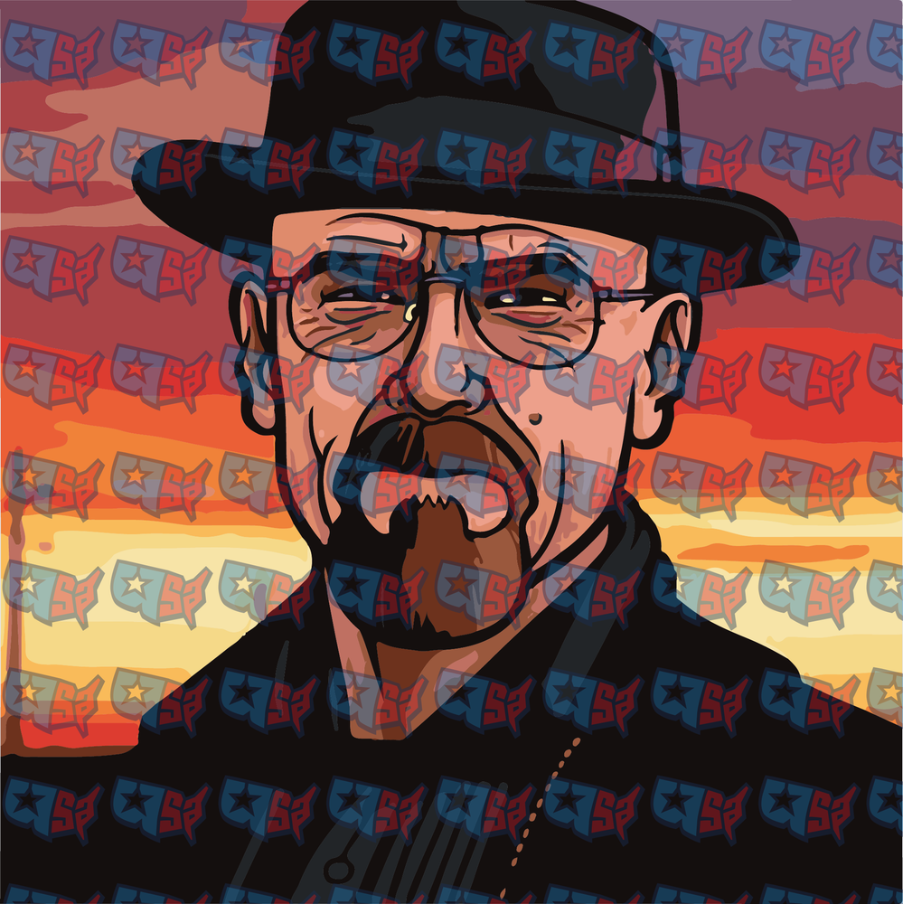Heisenberg Pop Art Sunset Portrait (DTF)