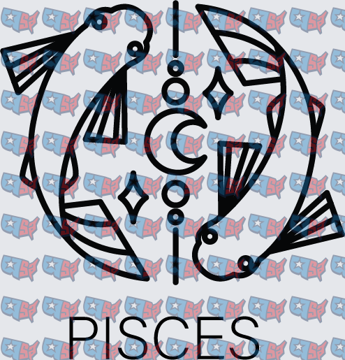 Pisces Zodiac Twin Fish Celestial Moon Sign (DTF)