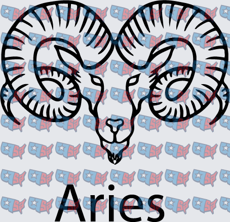 Aries Ram Zodiac Sign Bold Line Art (DTF)