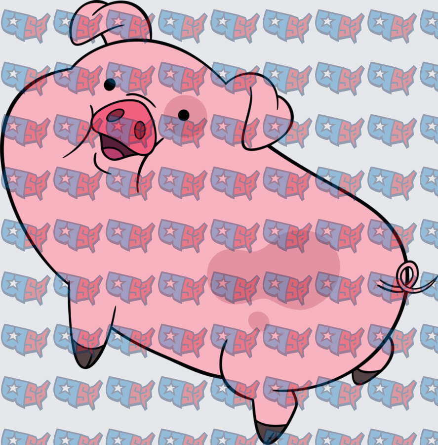 Chubby Cartoon Pink Pig Smiling (DTF)