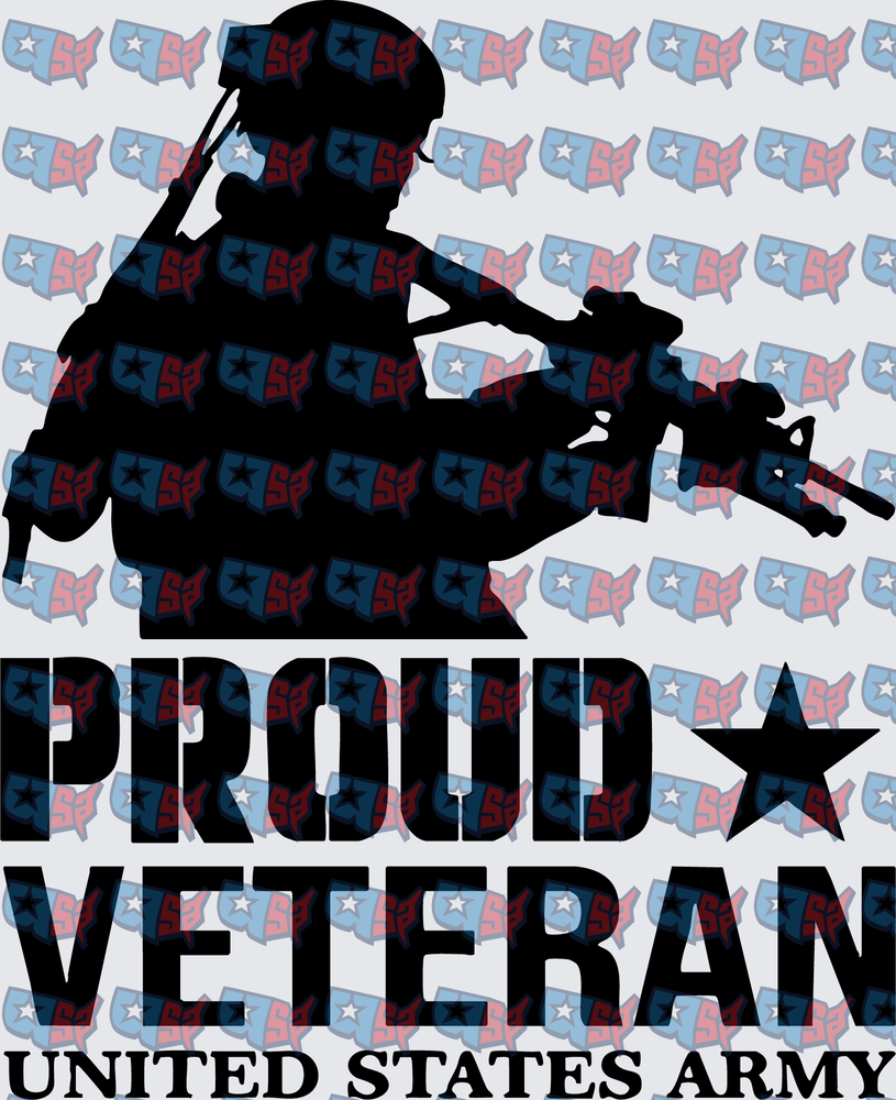 Proud Veteran United States Army Soldier Silhouette (DTF)