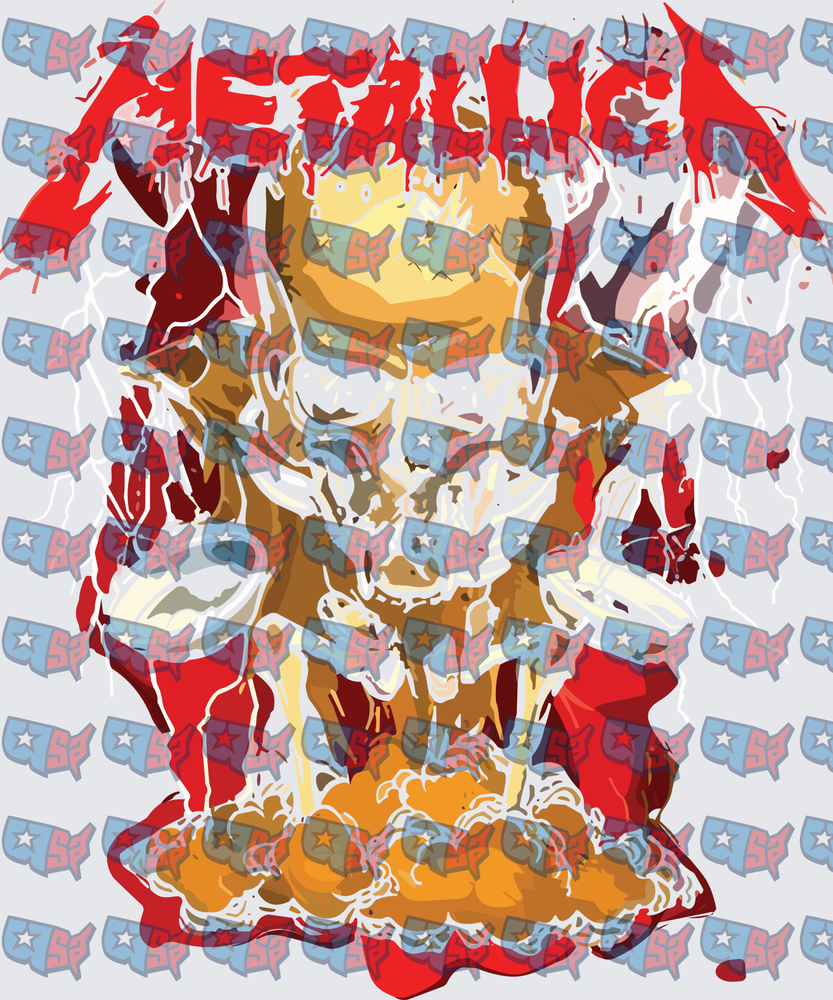 Heavy Metal Band Logo Explosive Skull Lightning Graphic (DTF)