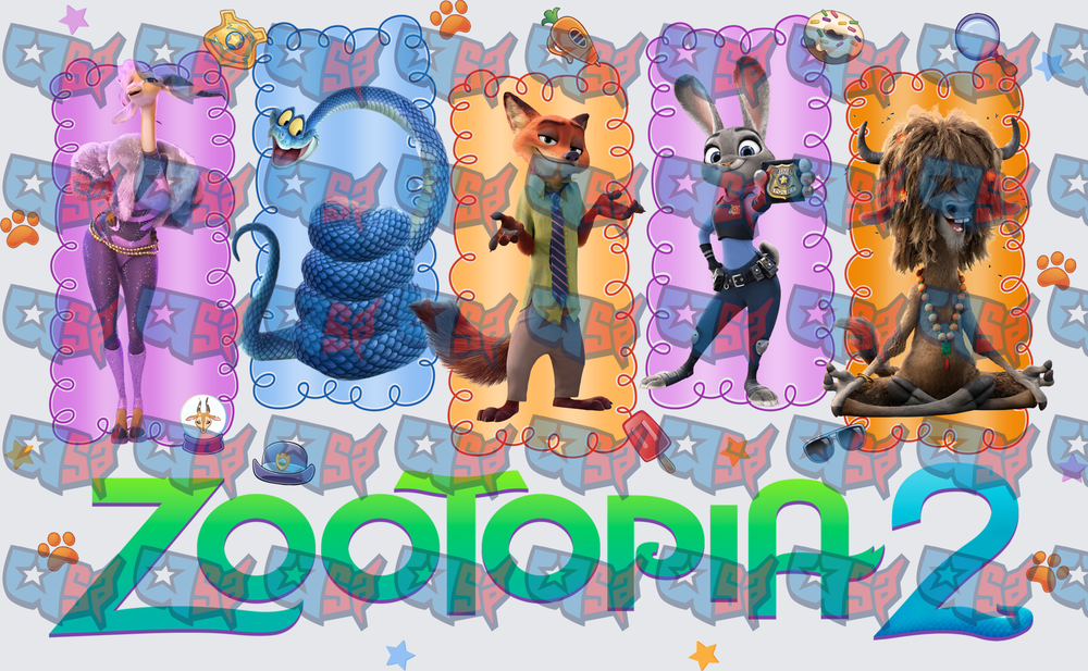 Zootopia 2 Characters Colorful Fan Art Design (DTF)