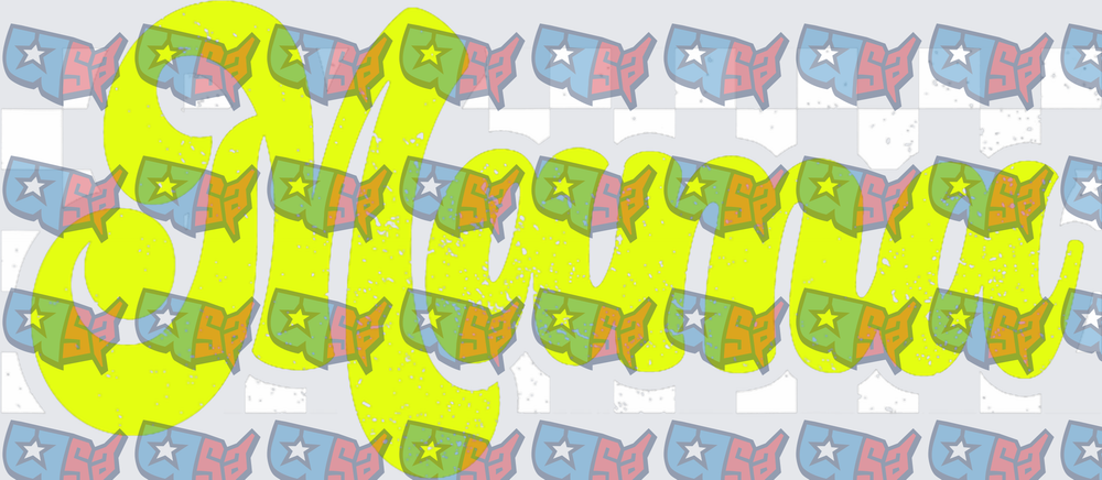Neon Yellow Graffiti Script USA Map Pattern (DTF)