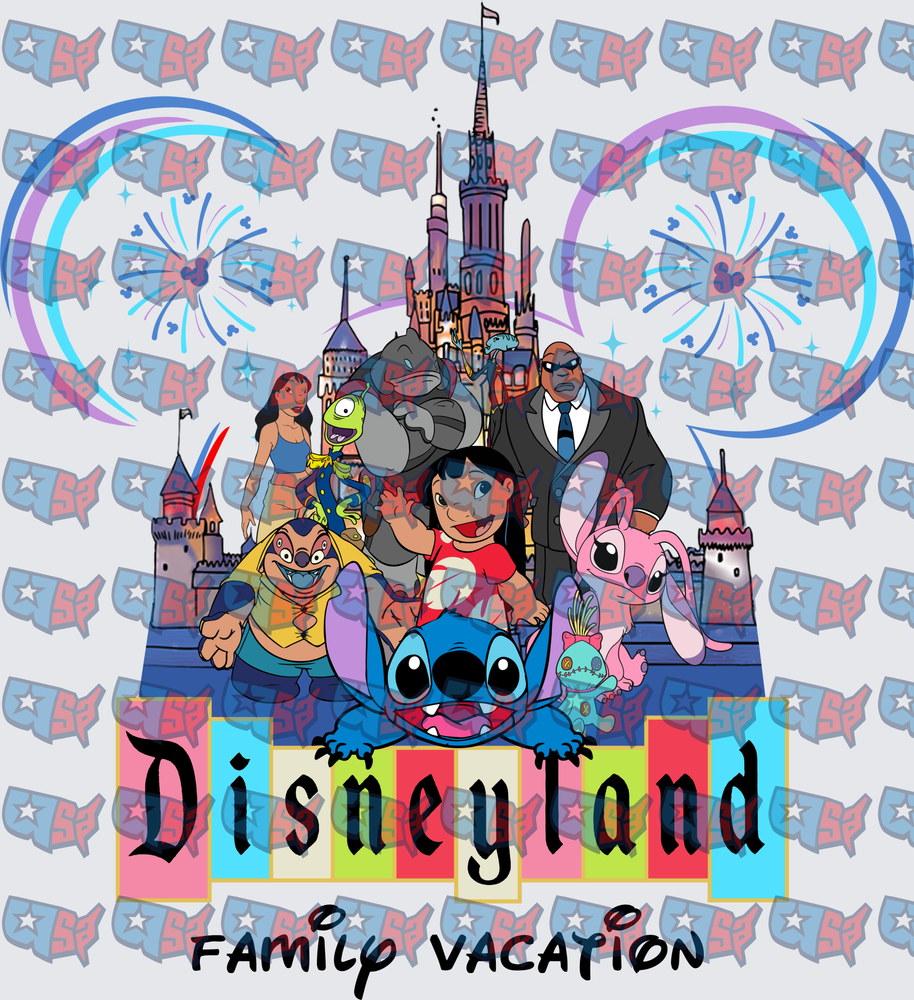 Lilo Stitch Characters Castle Family Vacation (DTF)