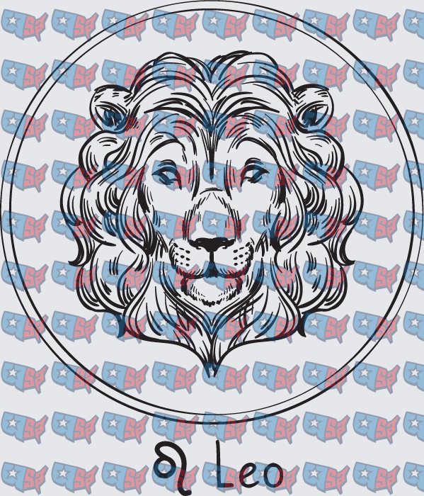 Leo Zodiac Lion Head Circle Sign (DTF)
