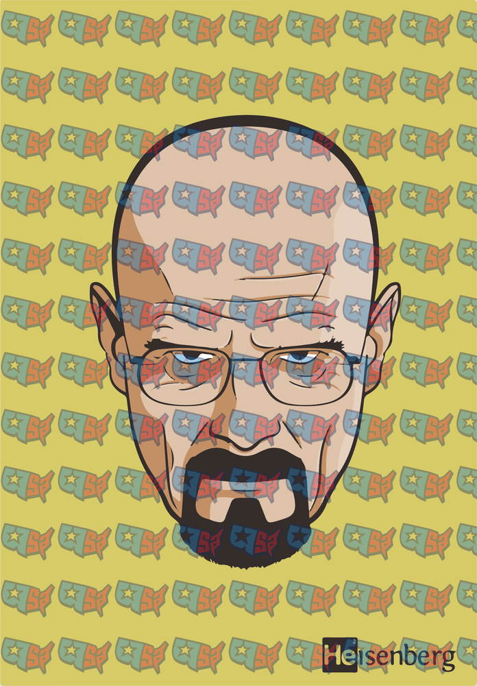 Bald Man With Glasses Goatee Pop Art Portrait (DTF)