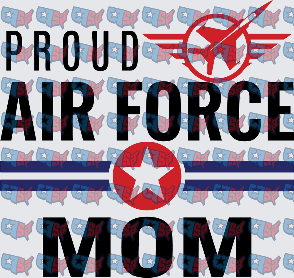 Proud Air Force Mom Jet Star Military (DTF)