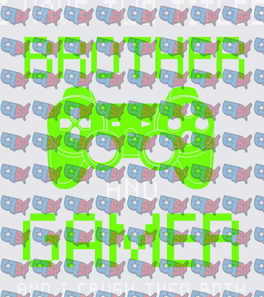 Brother and Gamer Neon Green Gaming Controller (DTF)