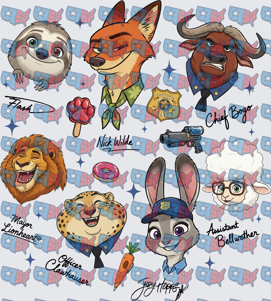 Zootopia Character Bundle Flash Nick Judy Bogo (DTF)