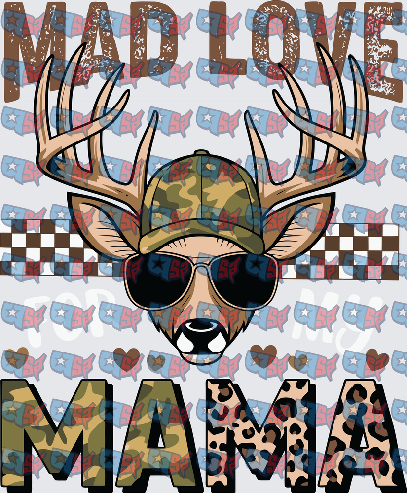 Mad Love Mama Camo Deer Sunglasses Leopard (DTF)