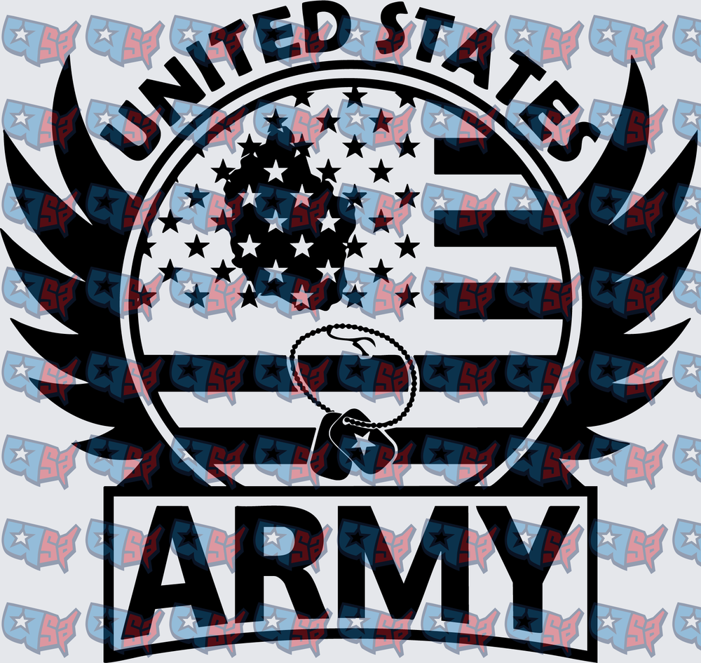United States Army Eagle Flag Wings Circle Badge (DTF)