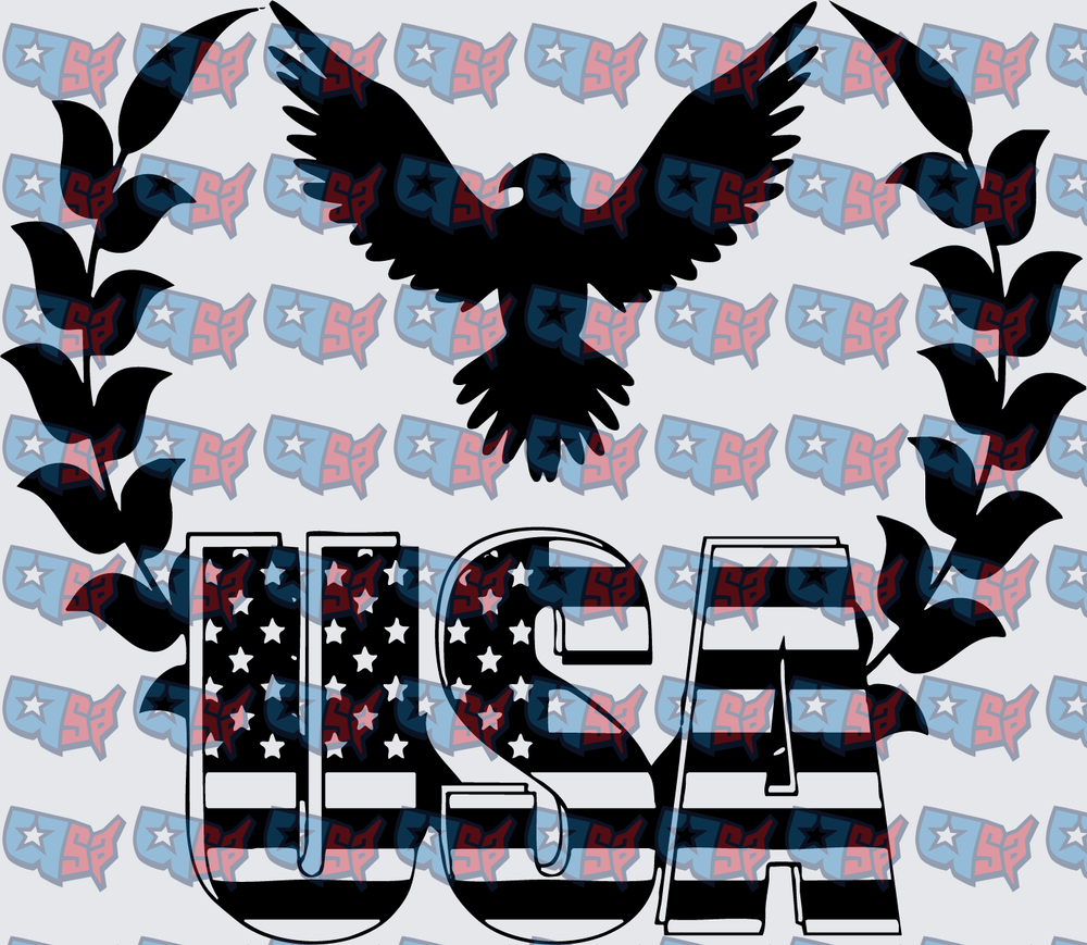 USA Eagle Laurel Wreath American Flag Letters (DTF)