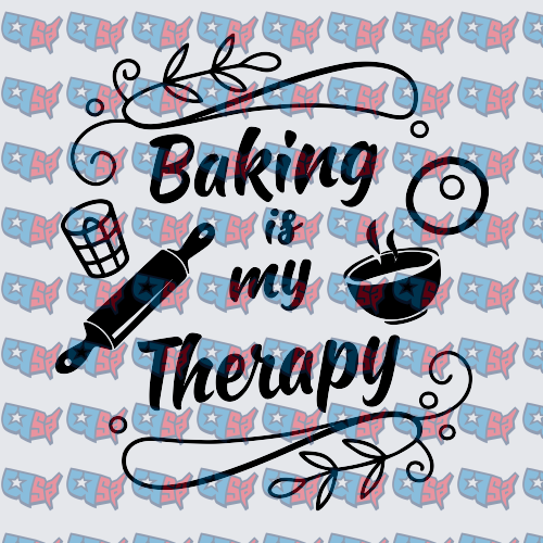 Baking Is My Therapy Rolling Pin Bowl Design (DTF)