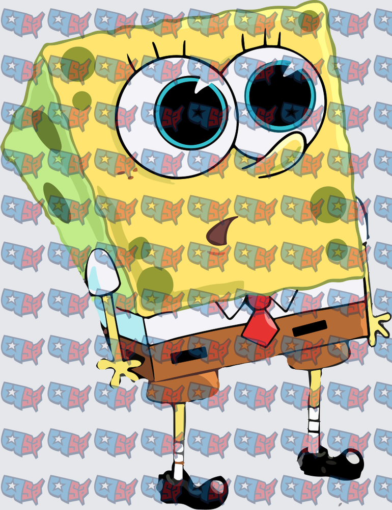 Surprised Yellow Sponge Character Wide Eyes (DTF)