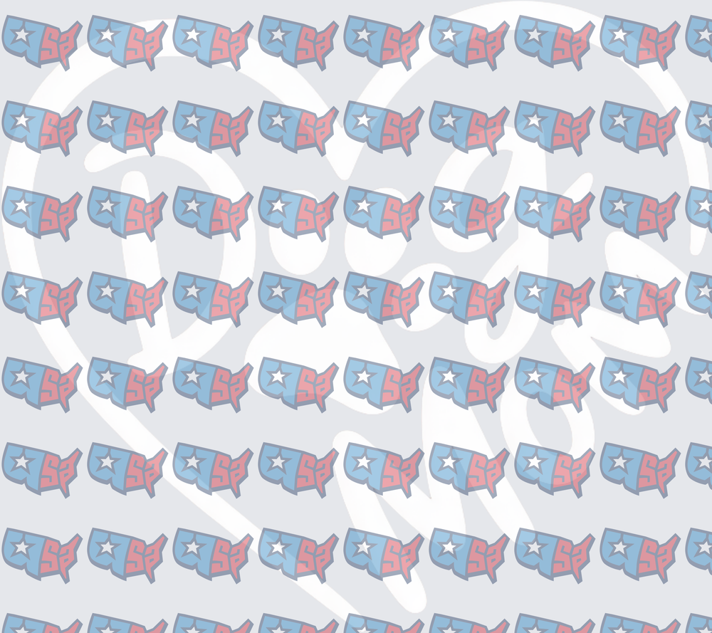 Patriotic USA Map Star Pattern Red Blue Repeat (DTF)
