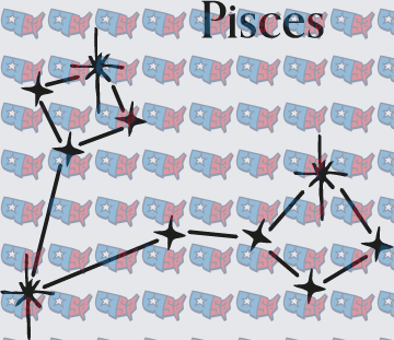 Pisces Zodiac Constellation Star Map (DTF)