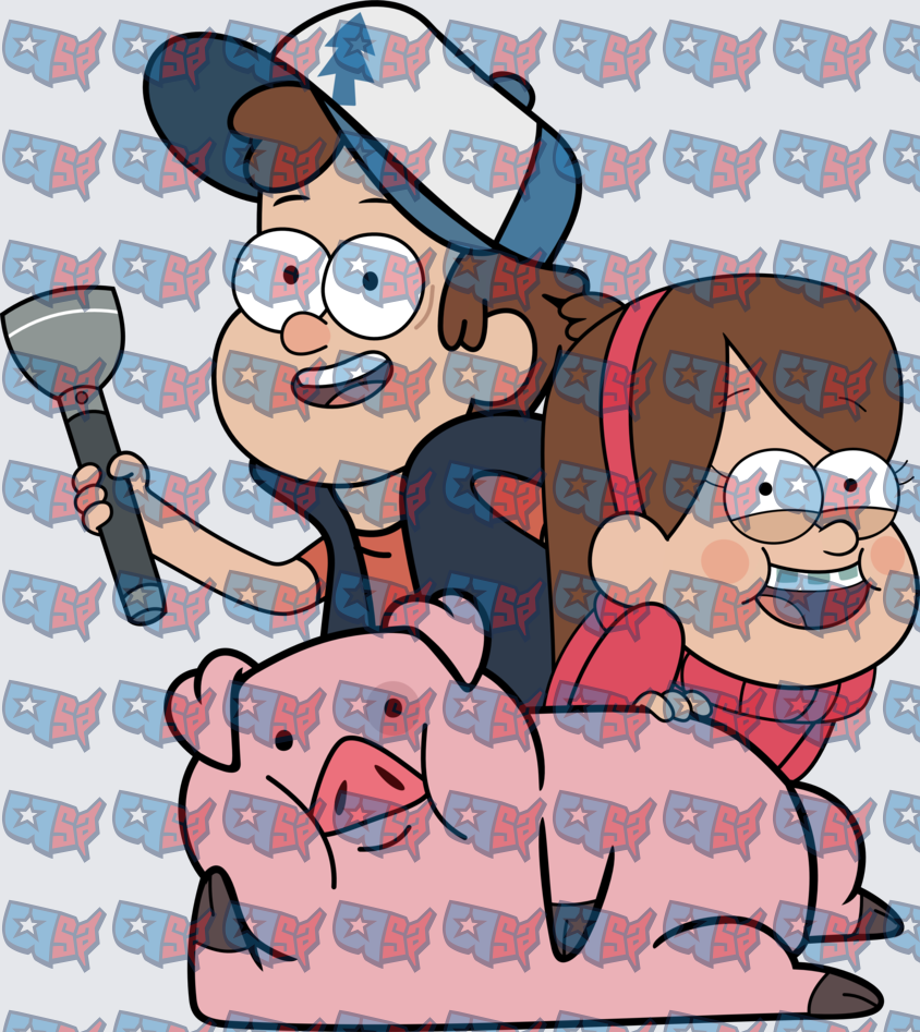 Dipper and Mabel Riding Waddles Gravity Falls (DTF)