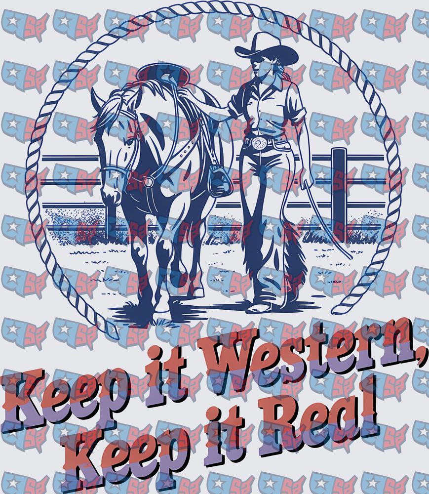Keep It Western Keep It Real Cowgirl Horse Rope (DTF)