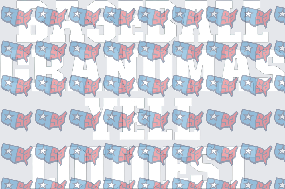 Baseball Grandmas Yell Loudest Patriotic USA Map (DTF)