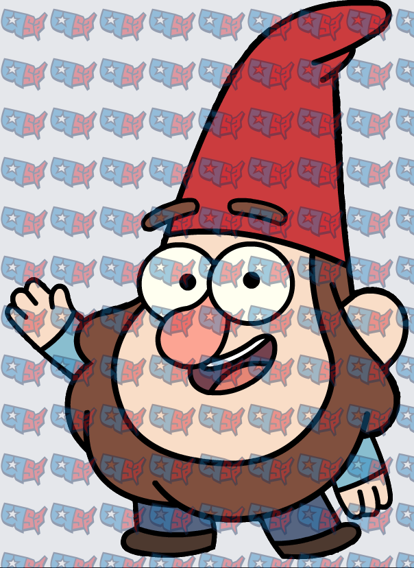 Cheerful Cartoon Gnome With Red Pointed Hat (DTF)