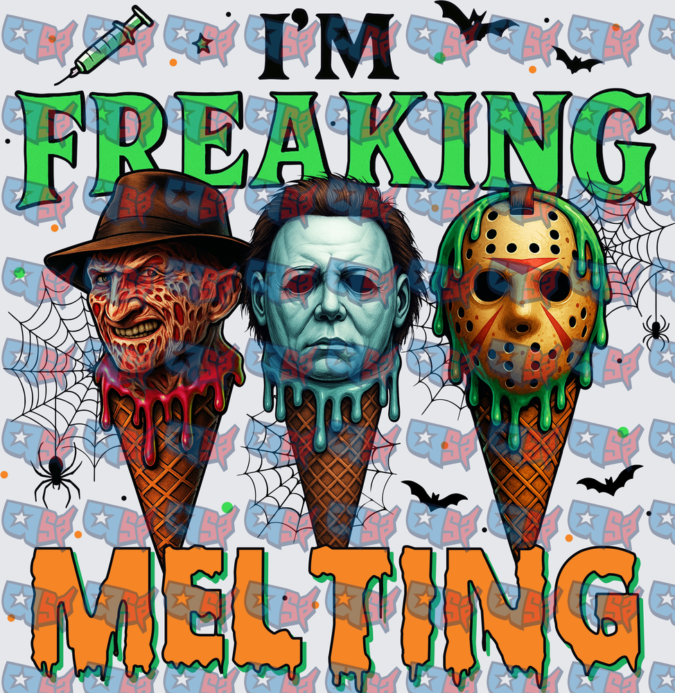 I'm Freaking Melting Horror Icons Ice Cream Cones (DTF)