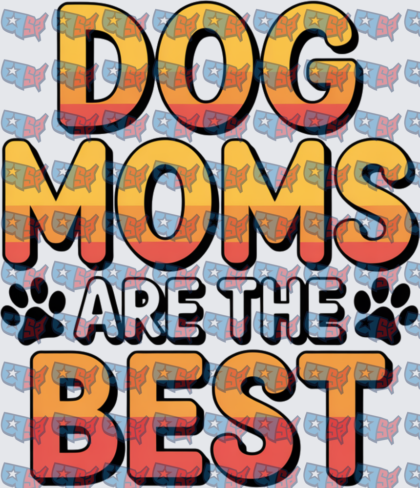 Dog Moms Are The Best Retro Paw Print (DTF)