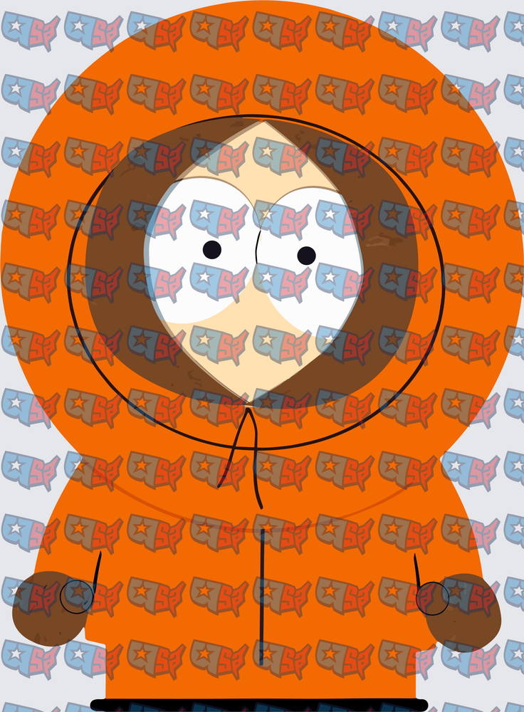 Orange Hooded Cartoon Boy Muffled Face (DTF)