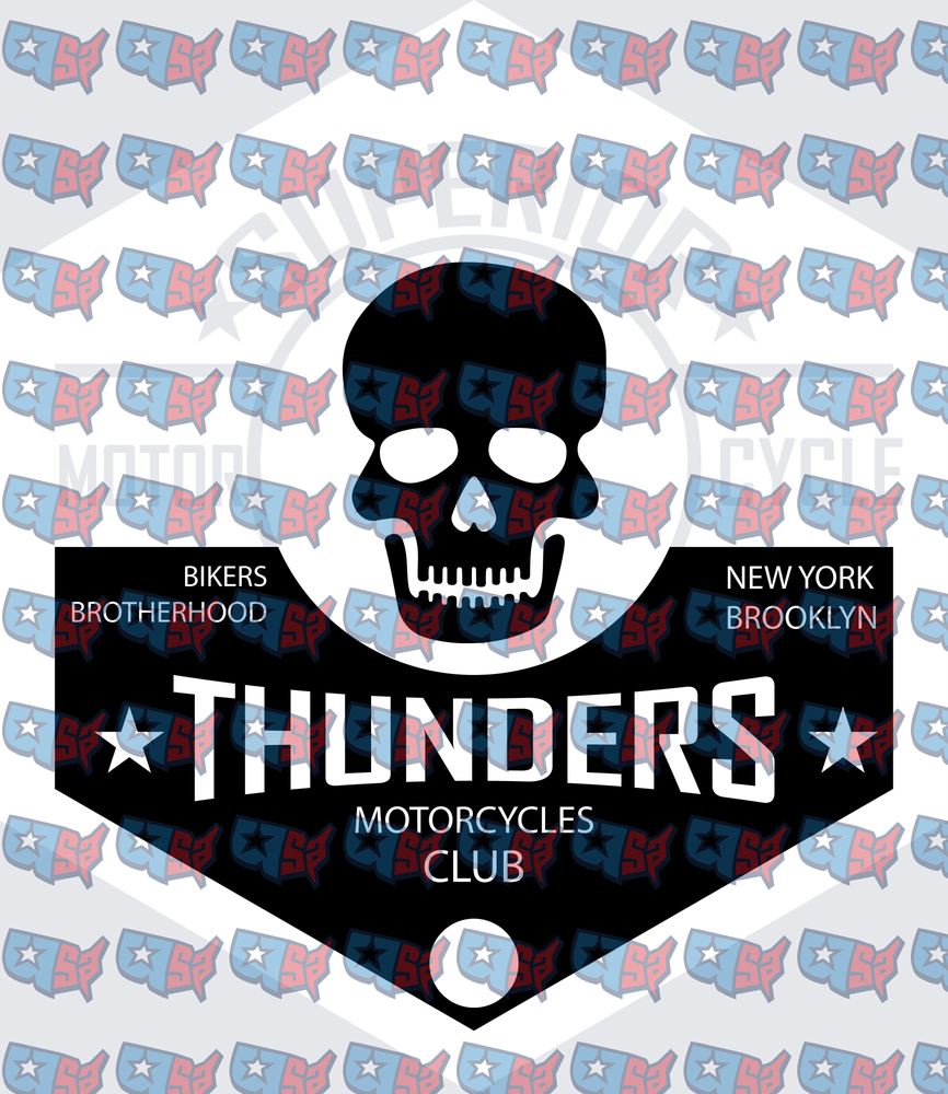 Thunders Motorcycles Club Brooklyn Skull Badge (DTF)