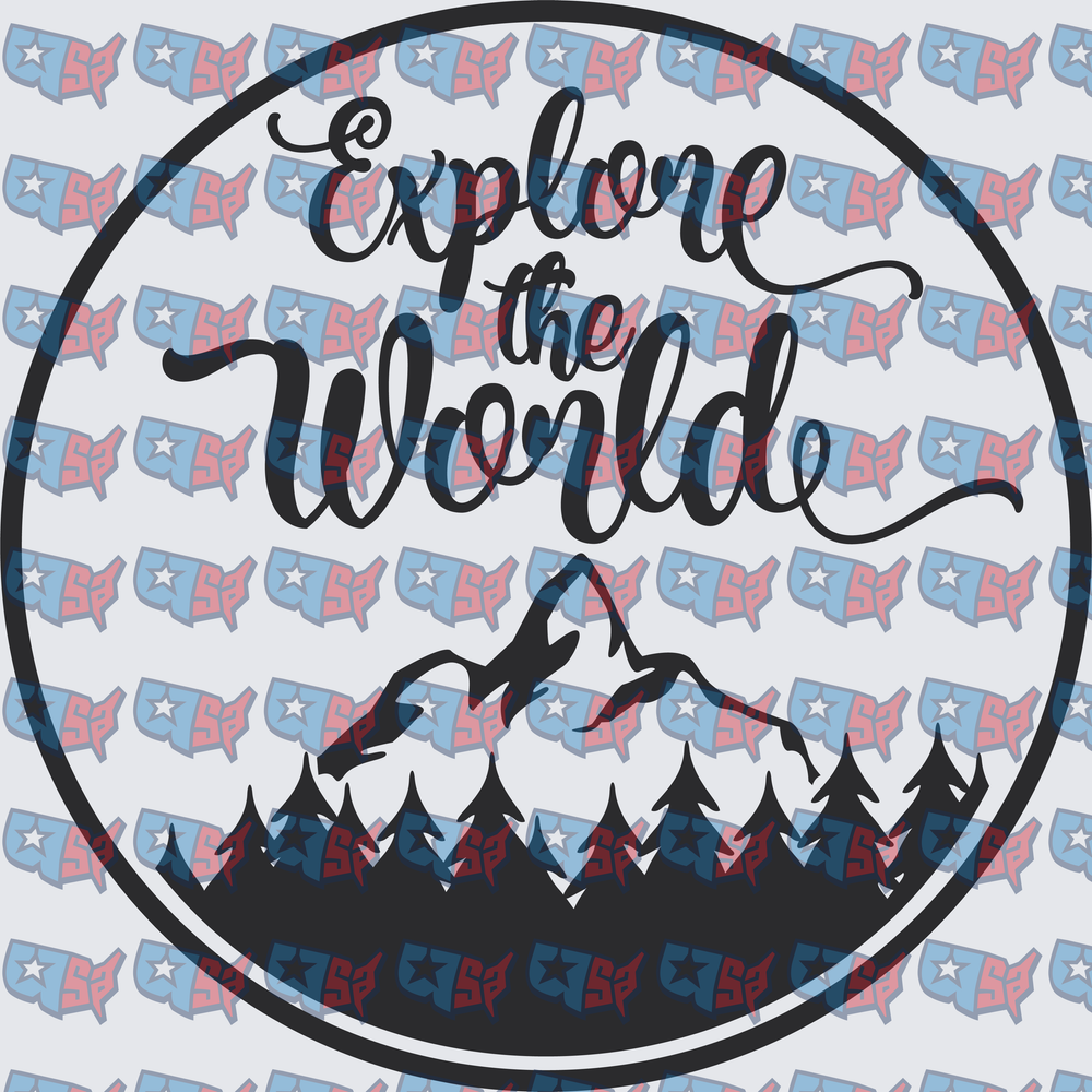 Explore The World Mountain Circle Design (DTF)