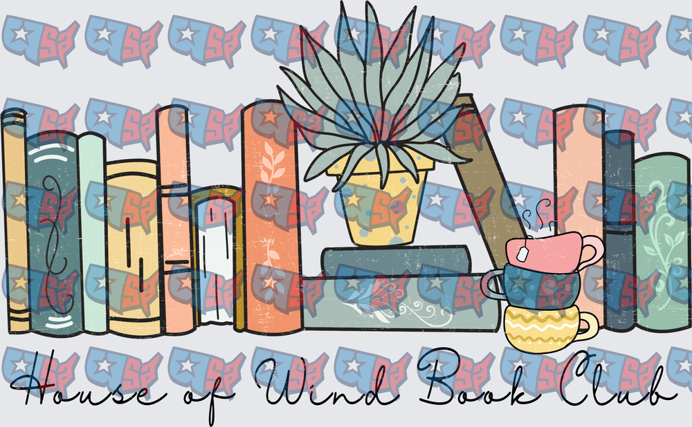 Cozy Bookshelf With Succulents And Tea Cups (DTF)