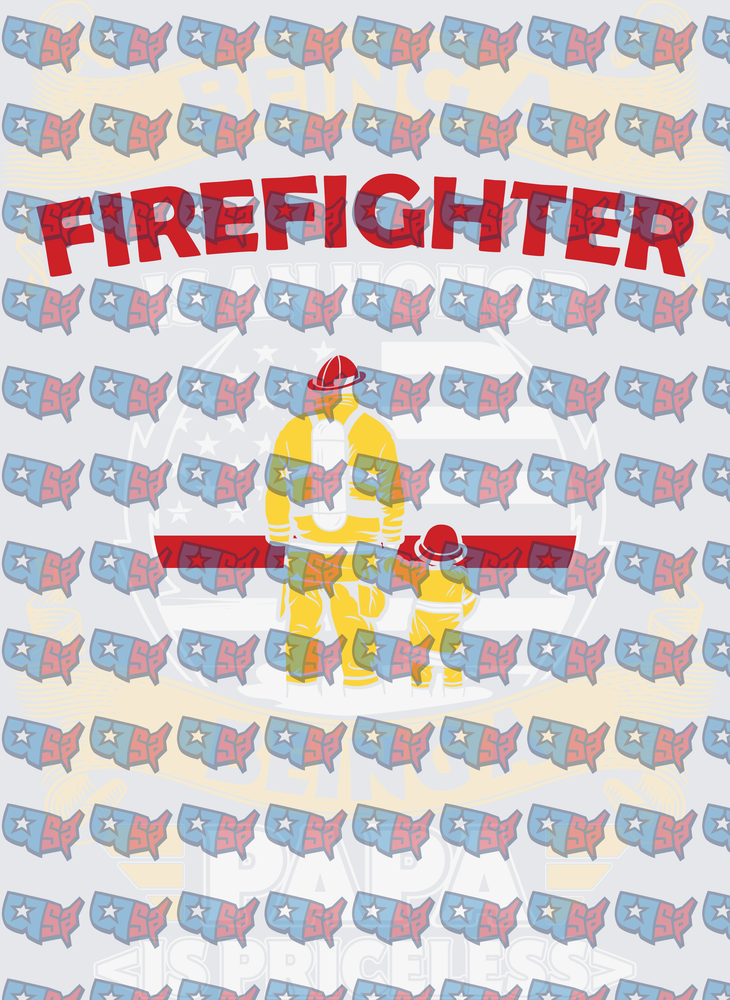 Firefighter Dad and Child Red Line Tribute (DTF)
