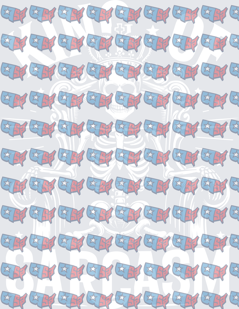 King Of Sarcasm Crowned Skeleton USA Pattern (DTF)