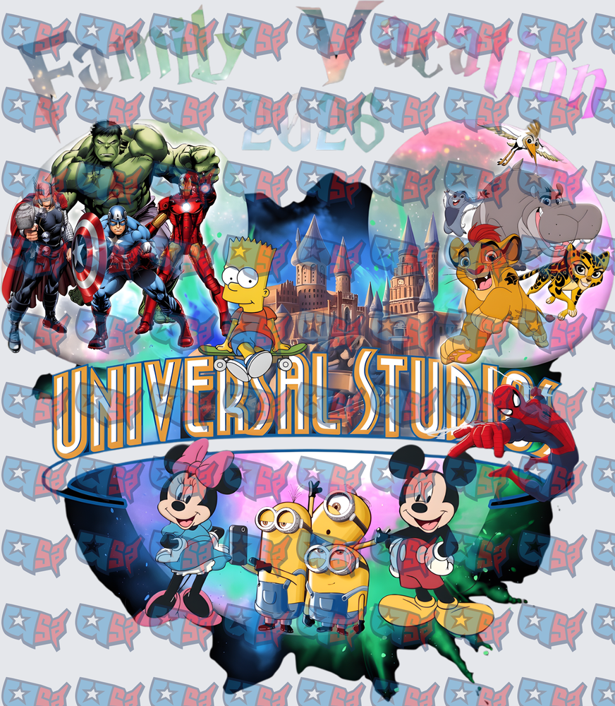 Family Vacation 2026 Universal Studios Character Mashup (DTF)