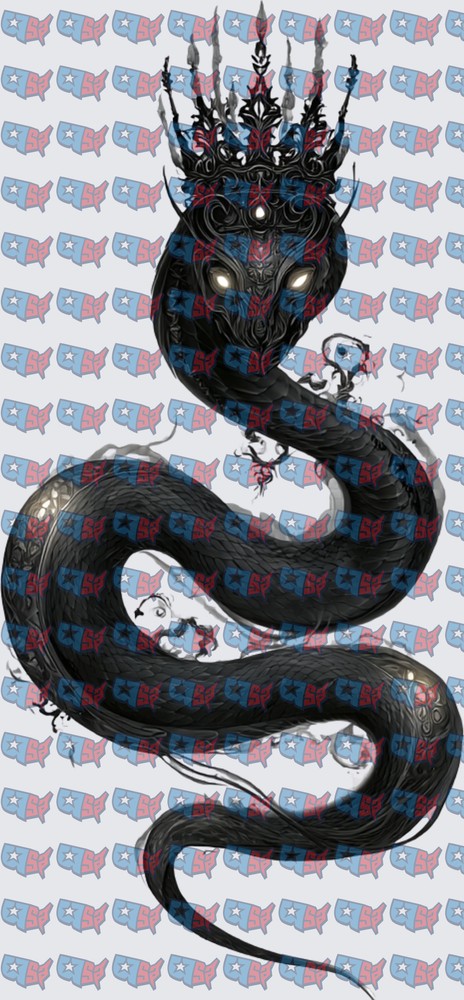 Dark Crowned Serpent King Glowing Eyes (DTF)