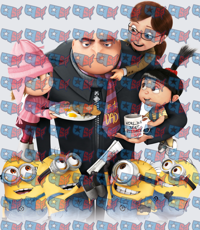 Villain Dad World's Best Dad Father's Day with Girls and Minions (DTF)