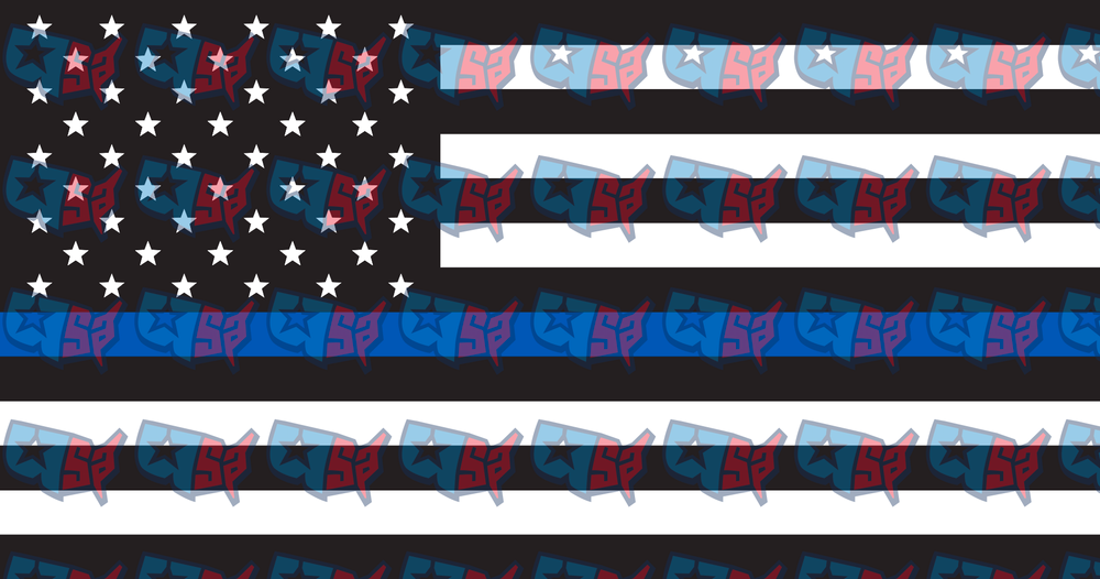 Thin Blue Line American Flag Pattern Design (DTF)